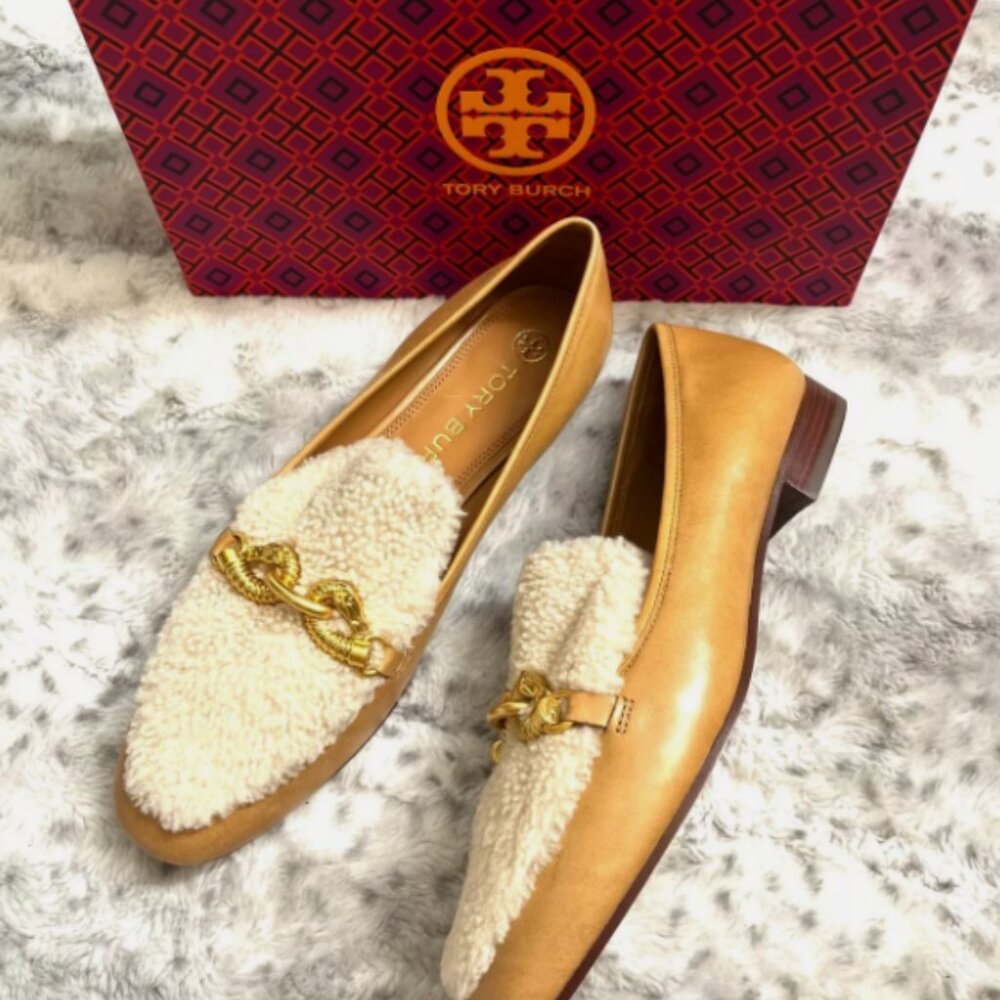 Tory Burch Jessa Shearling Loafers MSRP$388 CHIC & STYLISH Great Reviews